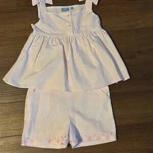 Draper James Pink and White seersucker Striped matching set